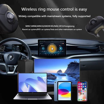 Neue Trackball-Fingerring-Maus 2.4G+Bluetooth – kabellose Fernsteuerungsmaus für Kurzvideos/PPT-Präsentationen/In-Vehicle-Displays