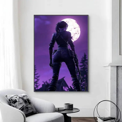Posters Game-F-F-Fortnites autocolantes e impermeáveis, ideais para decoração de sala de estar, quarto ou bar