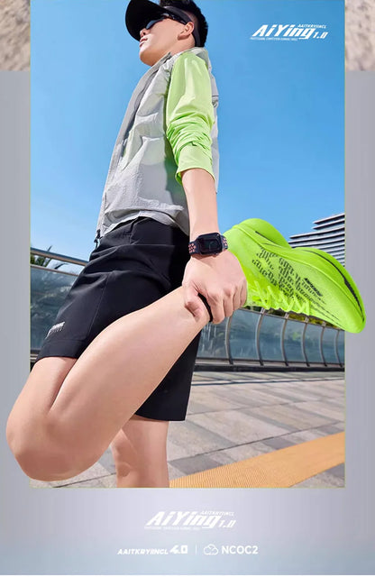 IRUNSVAN Carbon Plate Sports Shoes, Marathon Professional Running Shoes, Shock Absorbent Breathable Jogging Shoes, Unisex Model 095