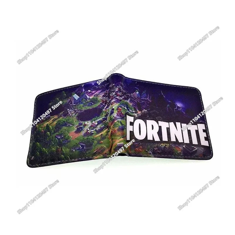 Fortnites Wallets for Kids Anime Fortress Night Wallet Cartoon Card Holder Bag Leather Short Purse Fashion Fold Purses Boys Gift