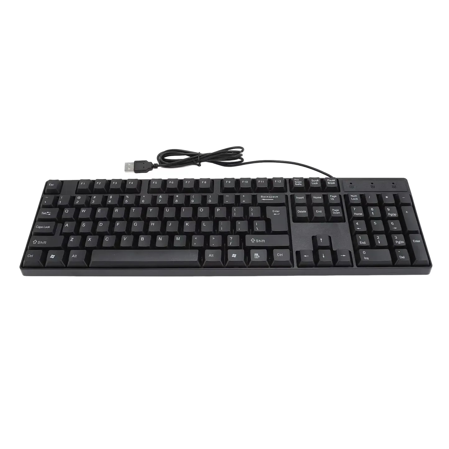 104-Tasten-USB-Tastatur mit Kabel, Englisch/Russisch/Spanisch/Französisch, ergonomisches Design, Gaming-Tastatur für Büro, Laptops und Desktops
