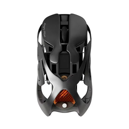 Mouse gaming wireless Angry Miao Infinity, metallo ultraleggero hollow, hot-swappable, PAW3950, dual 8K cablato, tri-mode
