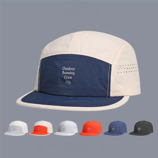 Color Block 5 Panel Baseball Cap - Embroidered Letter Quick Dry Mesh Breathable Sports Cap, Fashion Casual Lightweight Wear Hat