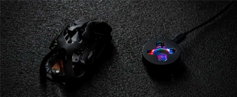 Angry Miao Infinity gaming vezeték nélküli egér, fém, ultrakönnyű, üreges kialakítás, hot-swappable, PAW3950, dupla 8K, vezetékes, tri-mode