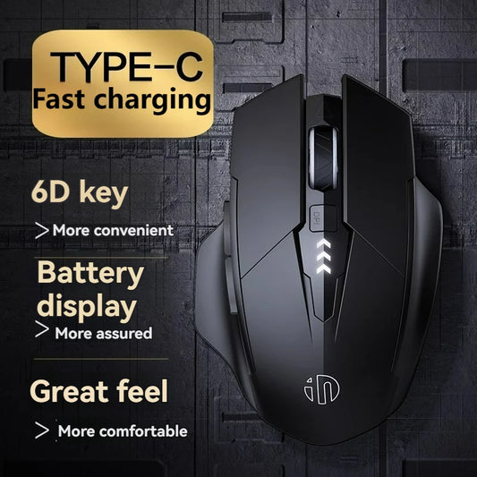 Inphic F1 2.4G Bluetooth Wireless Mouse Office Silent Mouse Rechargeable 6 Efficient Buttons Gaming Mouse For Laptop Tablet PC
