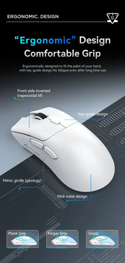 Attack Shark R1 2.4G USB Wireless Bluetooth Gaming Mouse 18K DPI PAW3311 Tri-Mode Connectivity 59g Lightweight For PC Laptop Mac