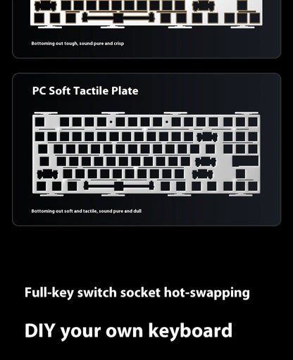 Teclado Mecânico AULA F87 Pro V2, 3 Modos Sem Fios, Bateria de Longa Duração 12000mAh, Hot-Swap, RGB Personalizável, Teclado E-Sports para PC Gaming