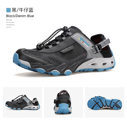 HUMTTO Zapatillas de río para hombre, calzado outdoor de trekking y vadeo, zapatos acuáticos de malla transpirable, secado rápido, tobillo para mujer, zapatillas acuáticas antideslizantes