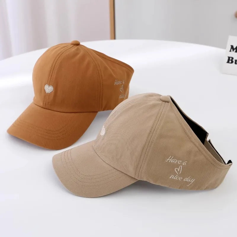 Fashion Kids Baseball Caps for Boys Girls Sun Hat Hollow High Ponytail Caps Children Sunshade Baseball Caps for age 4-12 Years