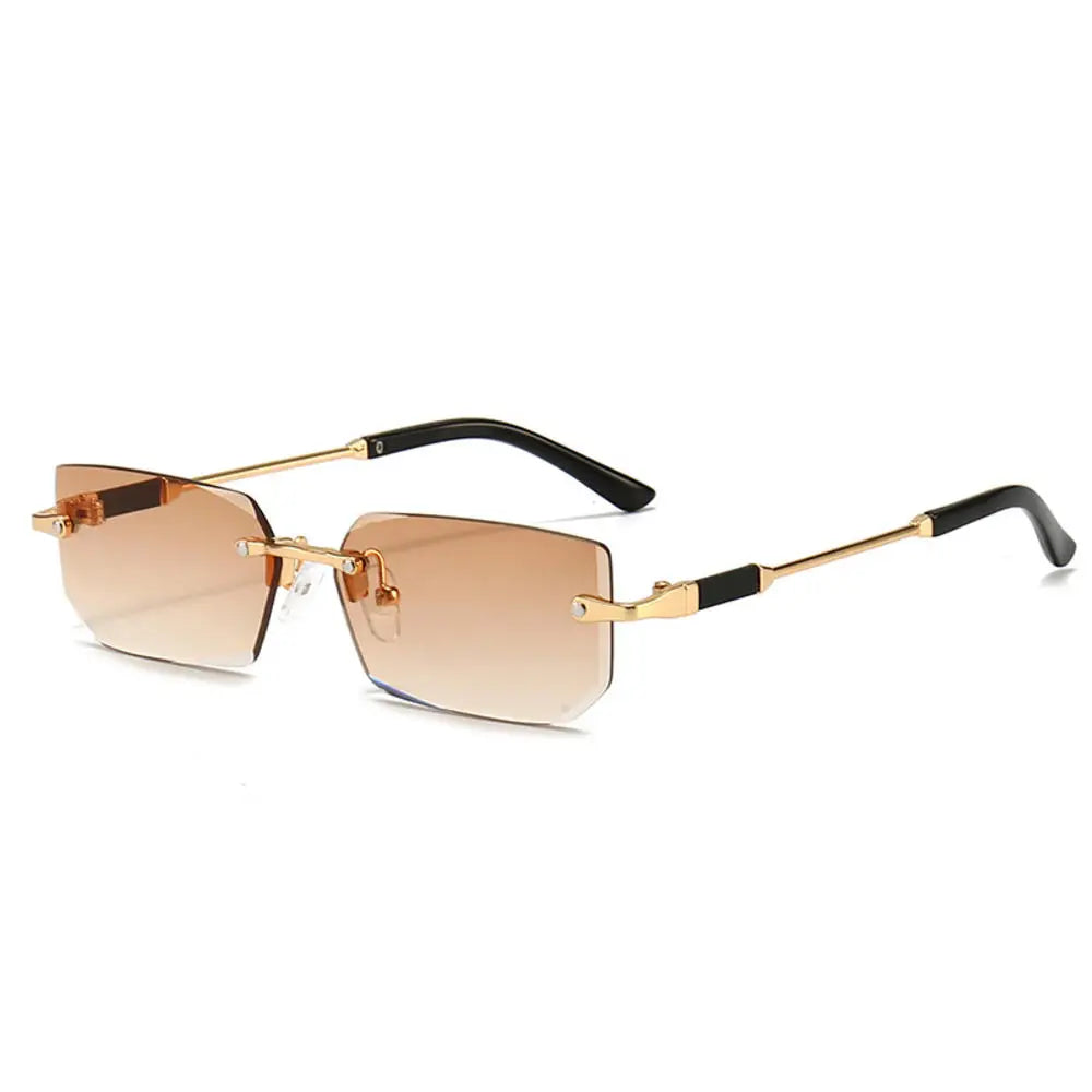 Trendy Rimless Sunglasses for Men Women Fashion Frameless Rectangle Sun Glasses Retro UV400 Shades Summer Goggles Eyewear