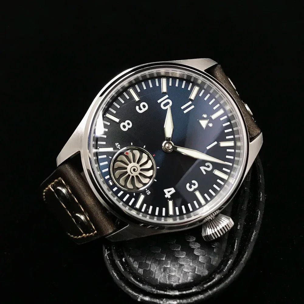 Hruodland 2025 Nuovo orologio meccanico da uomo Seagull ST3620 Retro Pilot 43MM BGW-9 luminoso, vetro zaffiro, turbina, Reloj Hombre
