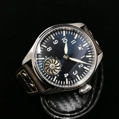 Hruodland 2025 Nuovo orologio meccanico da uomo Seagull ST3620 Retro Pilot 43MM BGW-9 luminoso, vetro zaffiro, turbina, Reloj Hombre