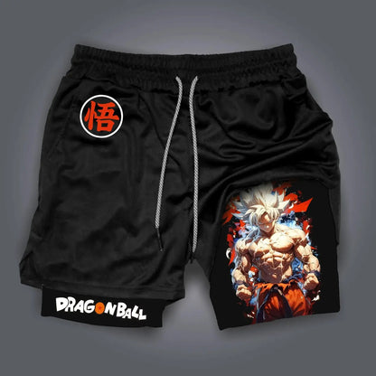 Dragon Ball Anime Goku Double-layered Shorts for Men Summer 2026 Sporty Loose Fit Breathable American Style Printed Outerwear