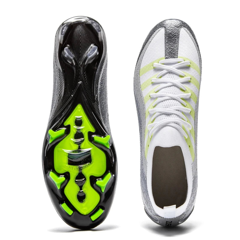 Chaussures de Football de sport pour hommes Fg/Ag, ongles longs, prairie artificielle pour adultes, chaussures spécifiques à l'entraînement durables, chaussures hautes antidérapantes