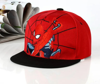 Cartoon Spider Embroidery Baseball Cap Flat Hip Hop Snapback Hat Adjustable Sun Hat for Casual Party Cosplay