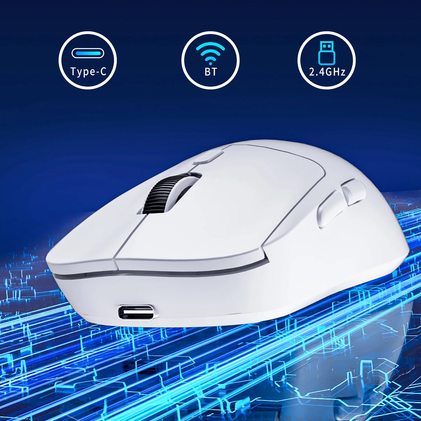 Ratón gaming Bluetooth recargable PAW3395, ligero y ergonómico, ratón inalámbrico para eSport
