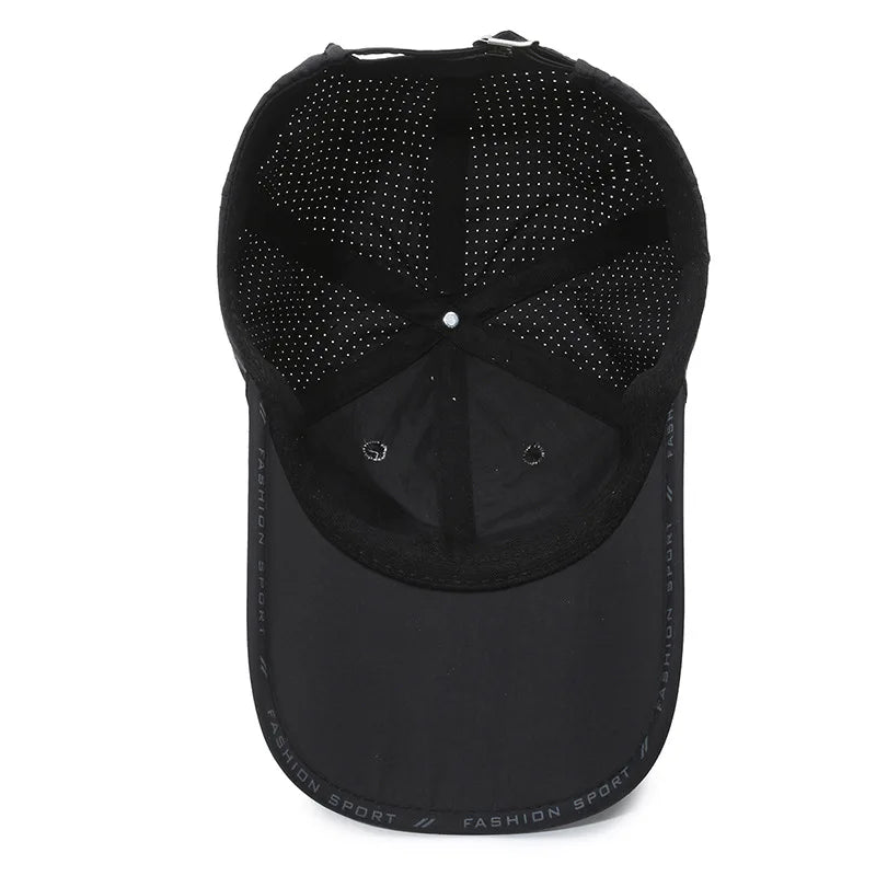 Quick Drying Solid Baseball Cap, Sunscreen Breathable Adjustable Cycling Hiking Fishing Sports Trucker Hat For Women & Men