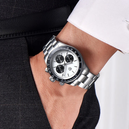 Vyriški laikrodžiai „Rolls Timi Panda“ – kvarcinis chronografas, prabangus modelis, safyro stiklas su antirefleksine danga, atsparus vandeniui, sportiškas stilius