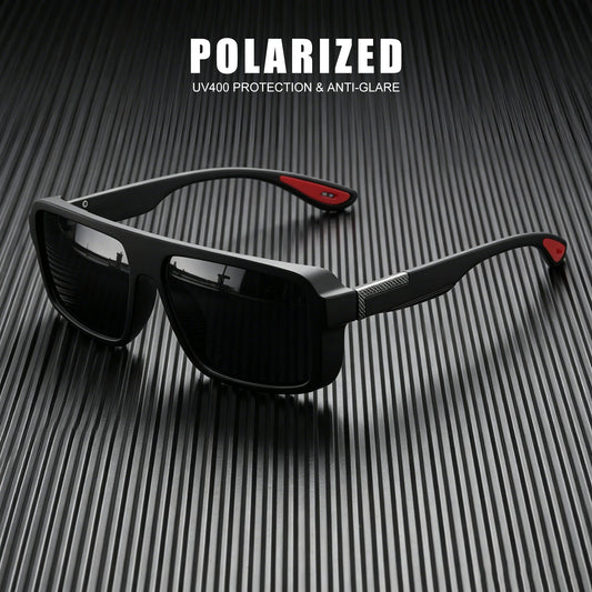 Classic Retro Punk Polarized Square Sunglasses - UV400 Unisex for Daily Casual, Outdoor Sports, Fishing & Driving