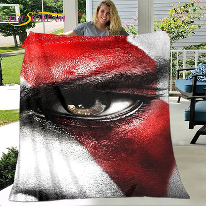 Game God of War Gamers Soft Plush Blanket,Flannel Blanket Throw Blanket for Living Room Bedroom Bed Sofa Picnic Cover Bettdecke
