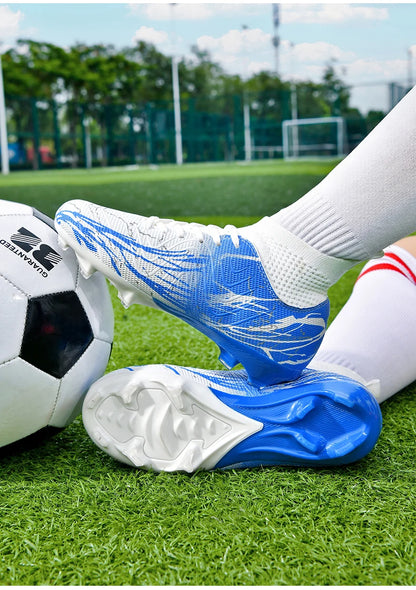 Chaussures de football à crampons FG pour terrain ferme, coupe basse, à lacets, pour hommes, professionnelles, antidérapantes, résistantes à l'usure, pour entraînement sur herbe naturelle