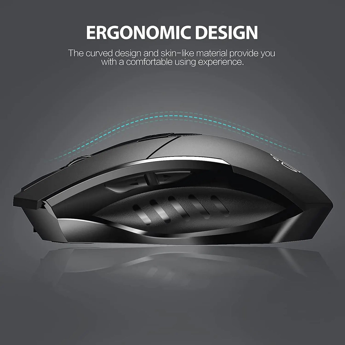 INPHIC A1 Bluetooth Mouse, Rechargeable 2.4G Tri-Mode Optical Mute Wireless Mouse, 1600 DPI for Mac, Laptop, PC, Tablet, Mobile Phone