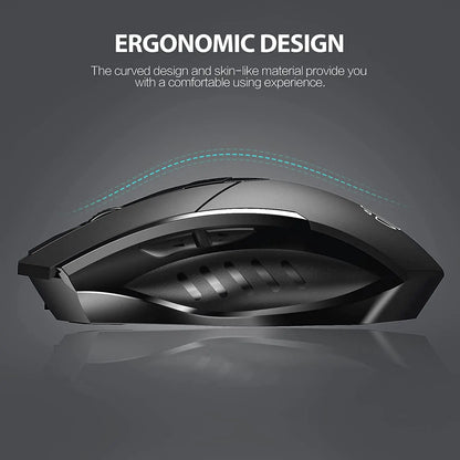 INPHIC A1 Bluetooth Mouse, Rechargeable 2.4G Tri-Mode Optical Mute Wireless Mouse, 1600 DPI for Mac, Laptop, PC, Tablet, Mobile Phone