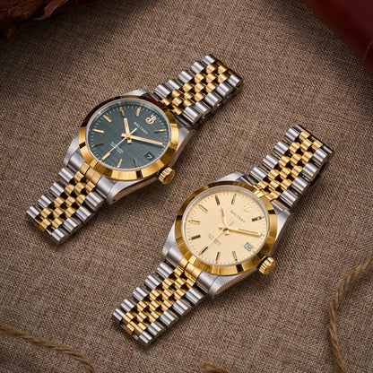 Baltany S4102 Business Men's Automatic Mechanical Wristwatch 36mm Linen Dial Engine Turned Bezel NH35 Luxury Dress Watch