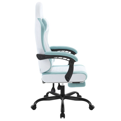 Sedia da ufficio girevole WOLTU con funzione massaggio, poltrona ergonomica con cuscino e poggiapiedi, sedia gaming regolabile in altezza