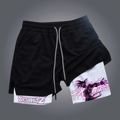 Dragon Ball Anime Goku Double-layered Shorts for Men Summer 2026 Sporty Loose Fit Breathable American Style Printed Outerwear
