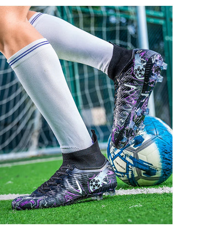 Chuteiras de Futebol de Cano Alto para Homem, para Relva Sintética, Respirantes e Antiderrapantes, Ténis de Treino e Jogo para Desporto ao Ar Livre, Chuteiras de Futebol FG