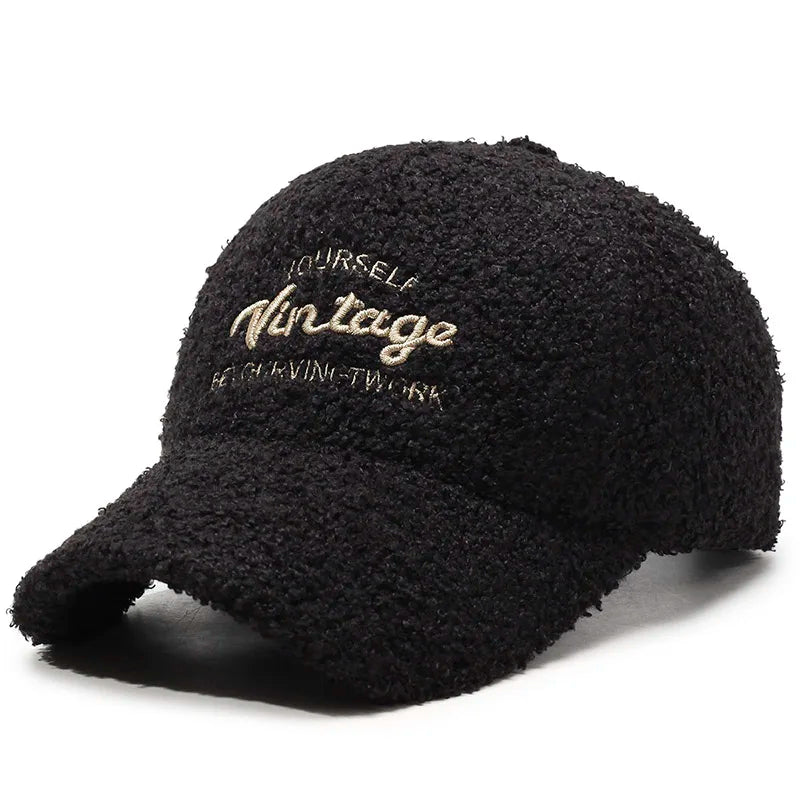 Teddy Plush Warm Baseball Cap Fashionable Versatile Duckbill Hat