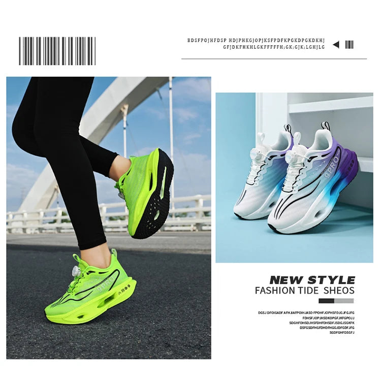 Zapatillas de running para hombre y mujer, transpirables, deportivas de competición, con amortiguación de carbono, ligeras, para jogging y entrenamiento masculino
