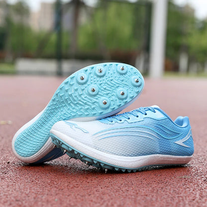 High Quality Men Women Track and Field Shoes Youth Anti-Slip Sneakers Outdoor Professional Jumping Running Shoes Student Trainers