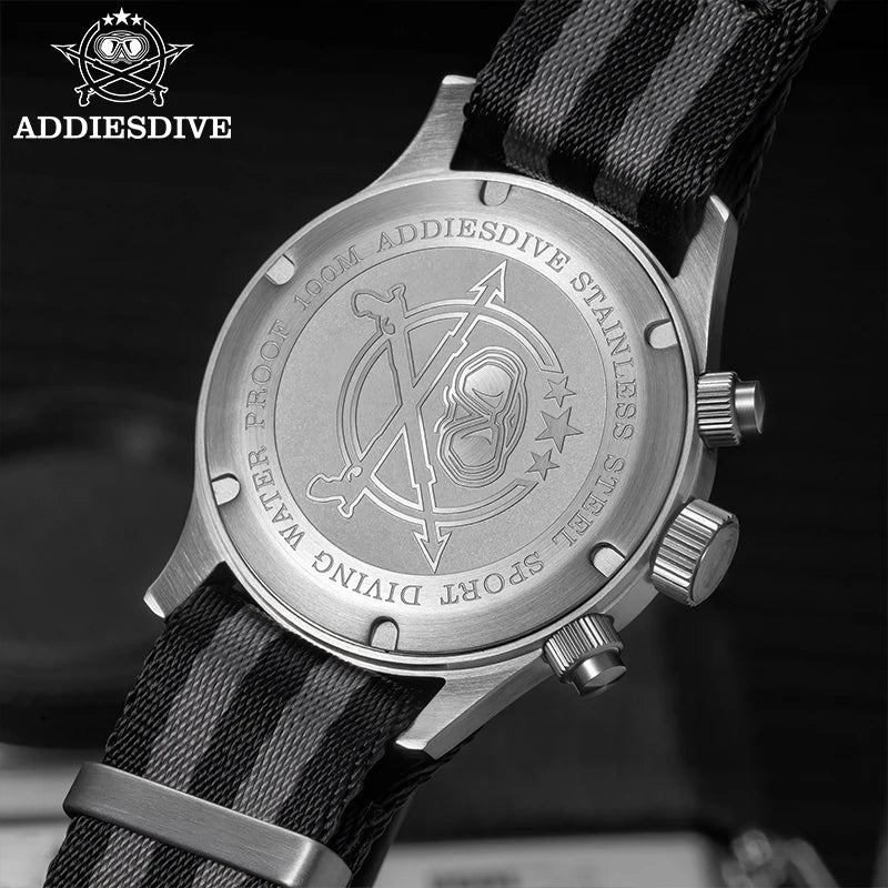 Reloj para hombre ADDIESDIVE 2025 New Panda Eye, retro de lujo, cuarzo VK64, cronógrafo deportivo, impermeable 100M, luminoso