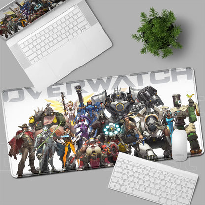 Tapete de rato gaming Overwatch Anime Girl grande XXL com impressão HD, base para teclado de computador, portátil e escritório, tapete de secretária em borracha macia 900x400 MM