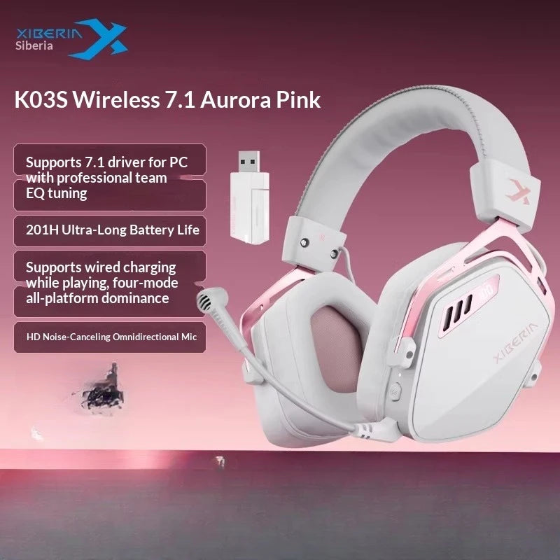 Casque sans fil XIBERIA K03S, trois modes, puce ATS3031, réduction de bruit AI, écouteurs de jeu, léger, longue durée de vie de la batterie