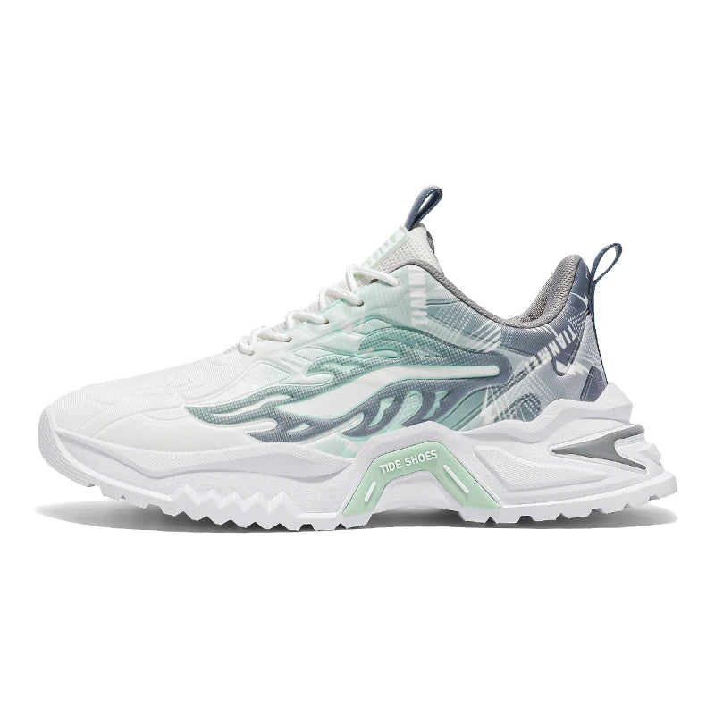 Men's Sports Shoes Fashion Lace-Up Versatile Non-Slip Thick Soled Teenagers Daily Wear Comfortable Casual Running Shoes for Men