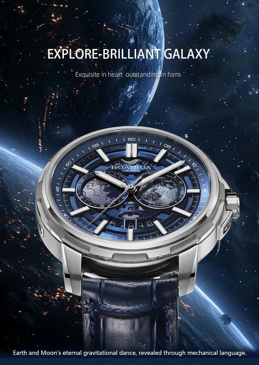 Reloj mecánico automático para hombre BORIAGE (BOAIJIUA), diseño original, resistente al agua, luminoso