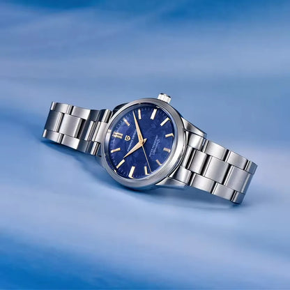 Relógio masculino PAGANI DESIGN 40MM com mostrador de meteorito, quartzo, luxo business, safira, aço inoxidável 316L, resistente à água 100M