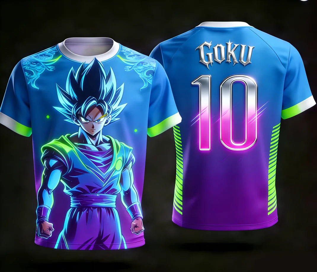 2026 Dragon Ball Official 3D Printed Wukong 10 Training Suit for Parent-child Sports, Quick Drying Fashion Short Sleeved T-shirt