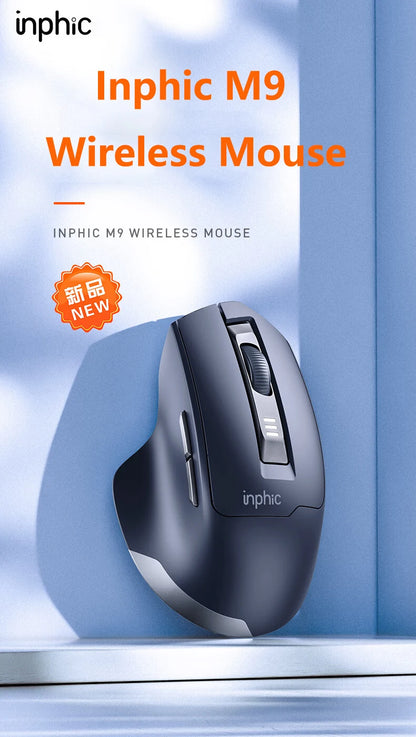 INPHIC leise Office-Maus mit Akkustandsanzeige, 2400DPI, kabellose Maus, geeignet für Desktop- und Laptop-Computer