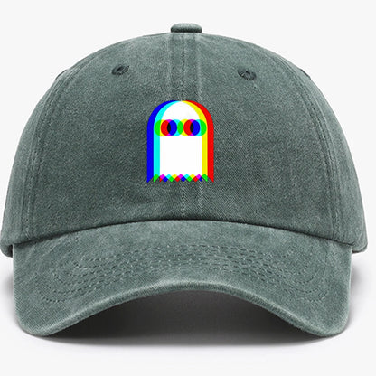 Colorful ghost print baseball cap suitable for daily dressing up and Halloween parties, adjustable outdoor sun protection hat