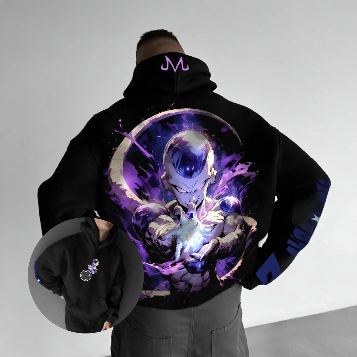 Felpa con cappuccio anime Dragon Ball Frieza da uomo e donna, hoodie pullover casual streetwear con stampa grafica, top moda primavera autunno