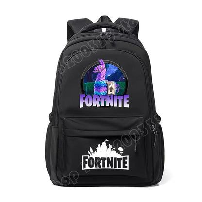 Mochila Fortnite para Crianças, Portátil e de Grande Capacidade, Mala Escolar de Estudante com Estampado Cartoon e Alças de Ombro, Material Escolar para Rapazes, Presente