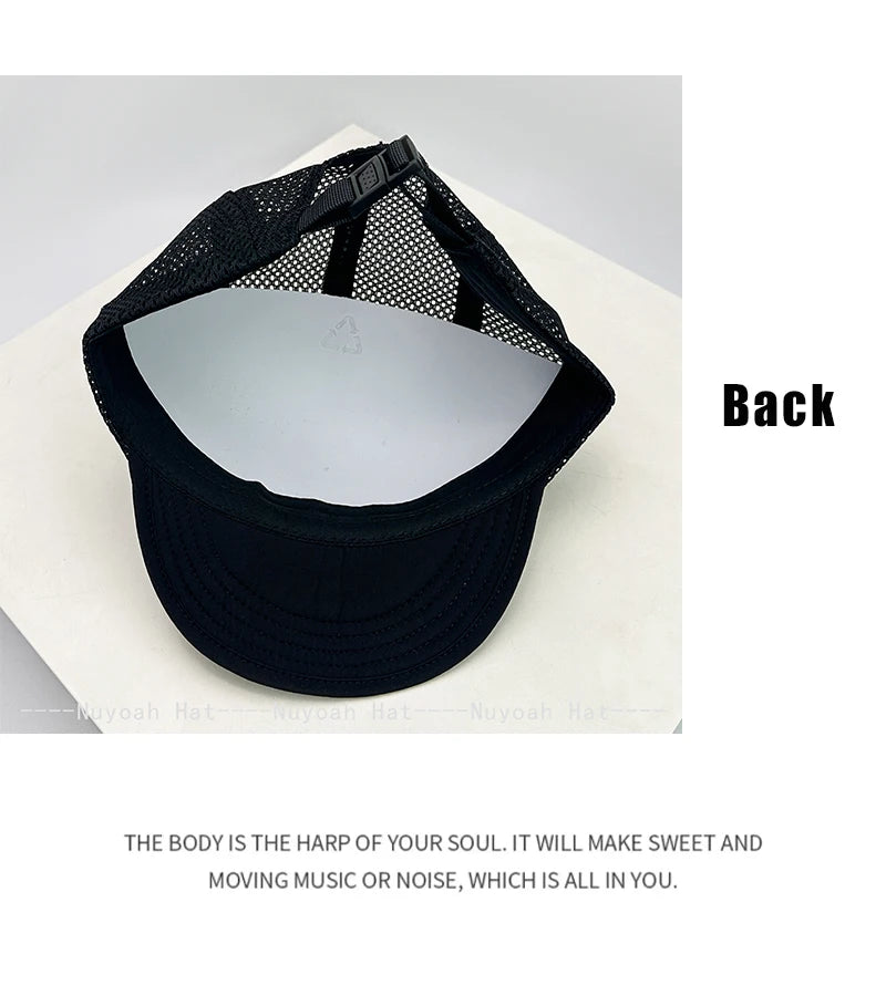 New Unisex Simple Mesh Letter Baseball Hats Sunshade Quick Drying Breathable Short Eave Peaked Caps Versatile Fashion Outdoor