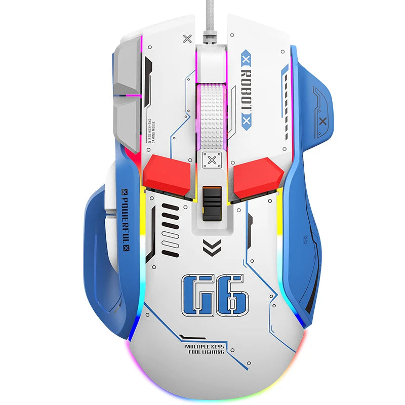 Mouse gaming cablato programmabile di fascia alta 12800dpi 12 tasti RGB per Windows IOS Home Office Laptop PC