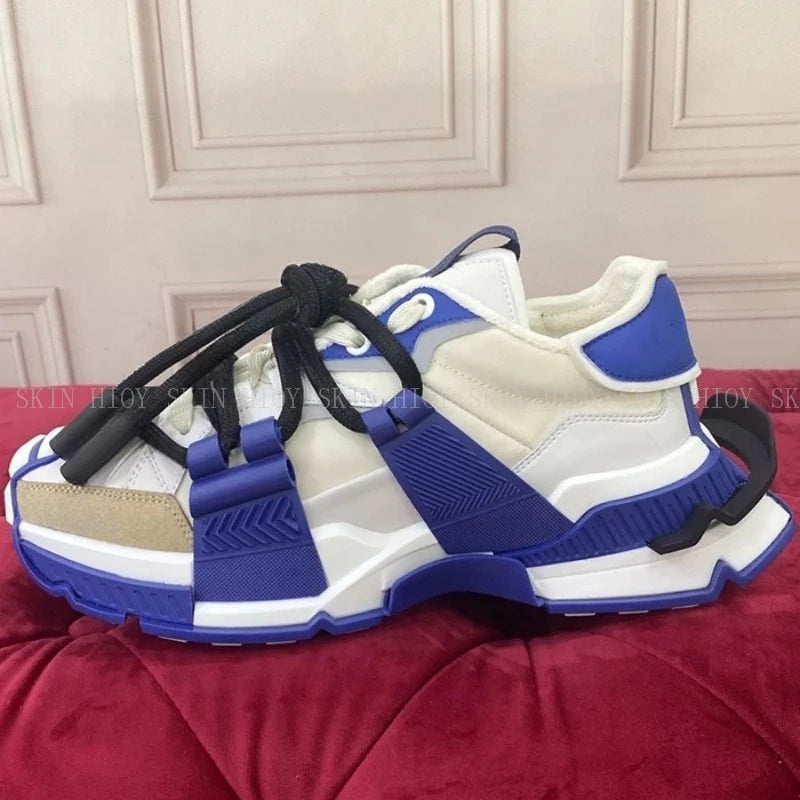 2026 Fashion Women Sneakers Size 35-46 High Quality Platform Sneakers Men Casual Shoes Sports Running Shoes Lace-Up Patchwork