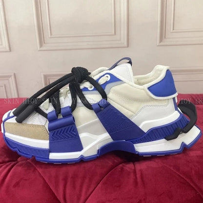 2026 Fashion Women Sneakers Size 35-46 High Quality Platform Sneakers Men Casual Shoes Sports Running Shoes Lace-Up Patchwork
