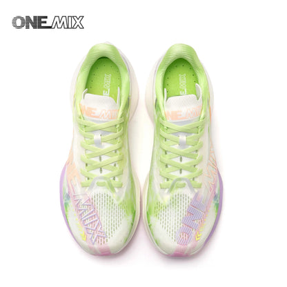 ONEMIX Sapatilhas de Corrida de Maratona em Nylon Carbon Board, Alívio de Impacto, Suporte Estável Profissional, Ressalto Ultraligeiro